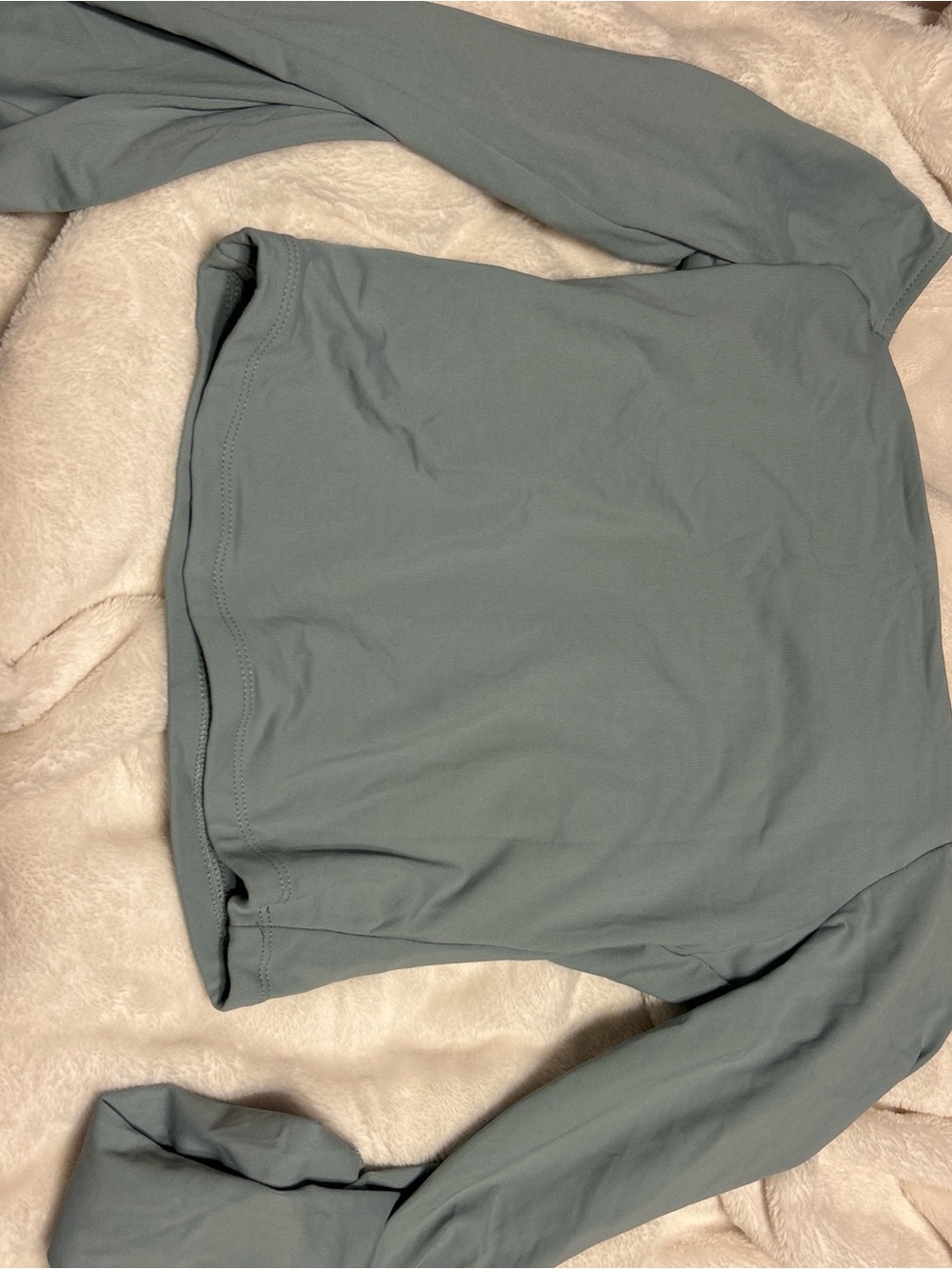 Pink Rose Lightweight Crew Top in Sage Green
